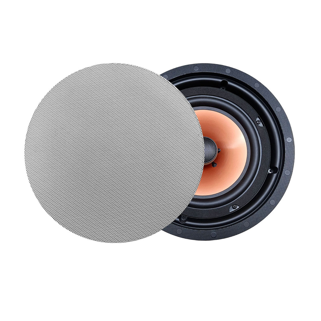 MFR 8" Ceiling Speakers, 120W 2-Way in-Ceiling/Wall Round Surround Sound for Whole House Audio, Home Theater, Indoor/Outdoor - Bath, Kitchen, Porches, 8 Ohms