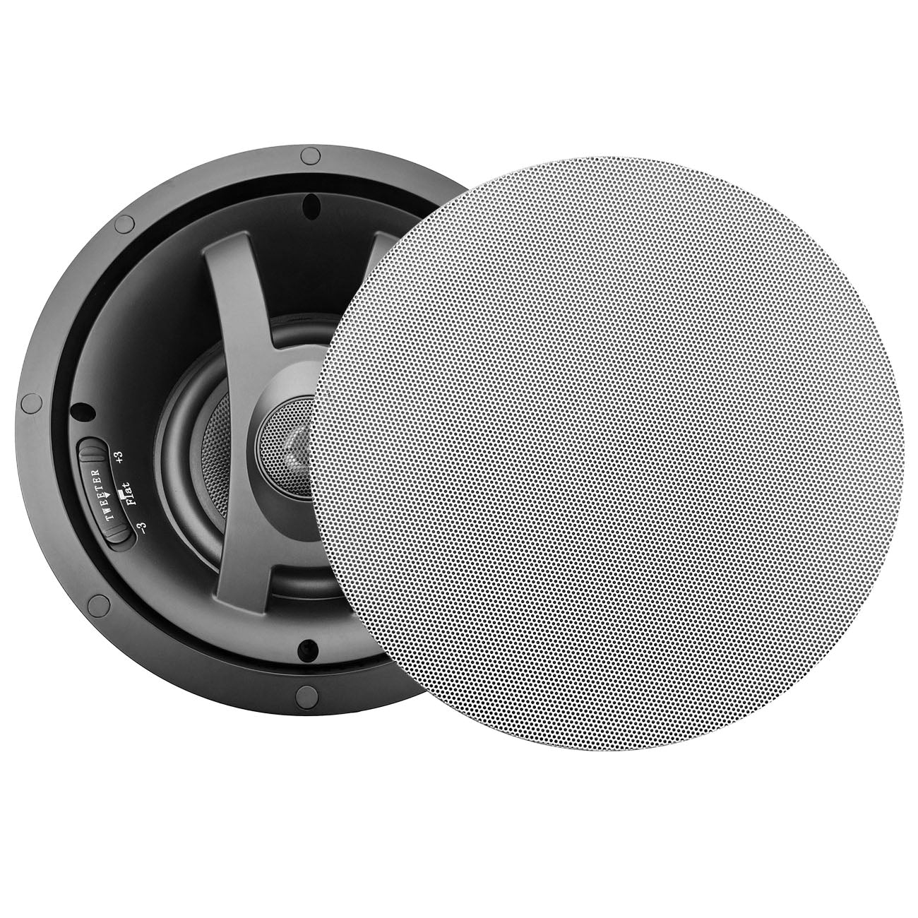 MFR 6.5" Edgeless Angled Ceiling Speaker for Whole House Audio, Home Theater, Indoor/Outdoor, Bath, Kitchen, Covered Porches