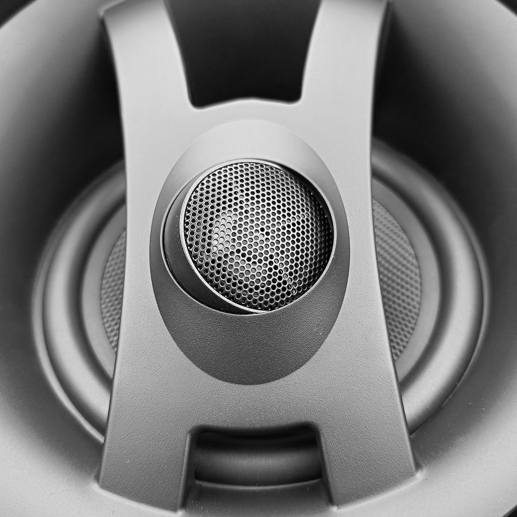 MFR 6.5" Edgeless Angled Ceiling Speaker for Whole House Audio, Home Theater, Indoor/Outdoor, Bath, Kitchen, Covered Porches